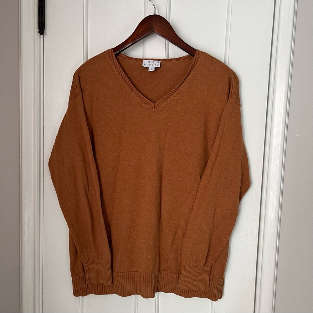 Joan rivers vneck brown sweater size Medium
